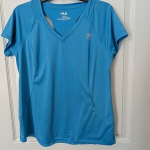 FILA Women's Blue V-Neck Top